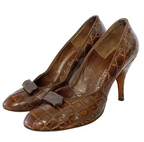 Palter DeLiso 1940s Genuine Alligator Leather Pumps Vintage DeLiso Debs by Heels
