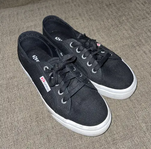 Superga Black Platform Sneakers