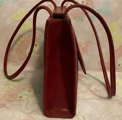 Vera Pelle Silvia T Tucci Designer vintage burgundy red Italian leather bag