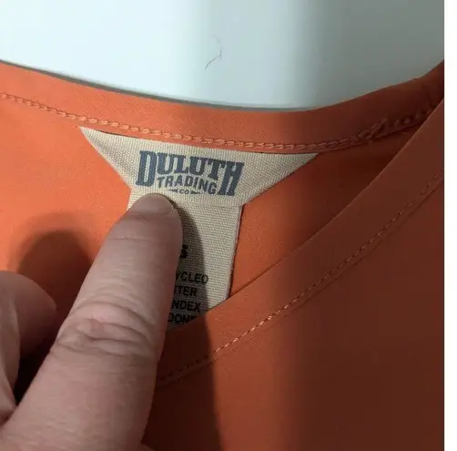 Duluth Trading Co Flexcellence Dress Orange Short Sleeve Womens X