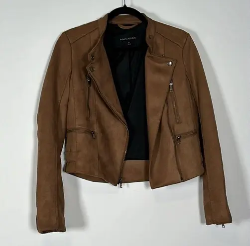 Banana Republic  Vegan Suede Quilted Leather Moto Jacket