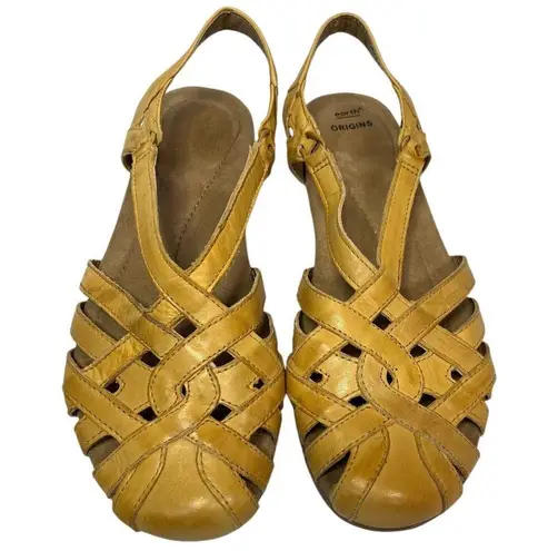 Earth Origins Shoes Womens 9M Belle Brielle Sandal Amber Slip On Yellow 2019S