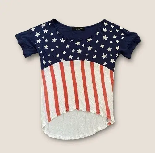 The Classic Patriotic American Flag Tee Short Sleeve Small White