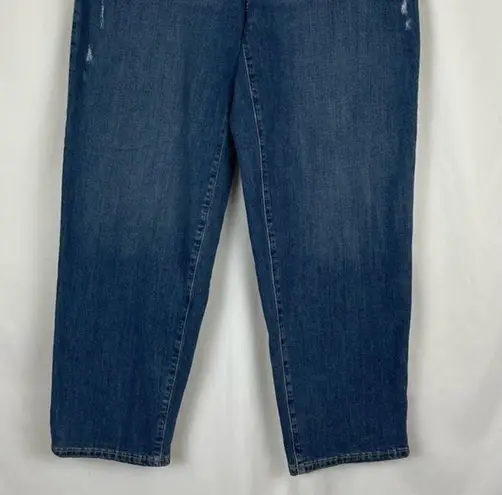 Banana Republic  Medium Wash Factory Distressed Straight Leg  Mom High Rise Jeans