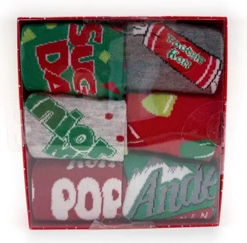 Tootsie Roll Candy Crew Socks Womens Gift Set Junior Mints Sugar Daddy Dots Gift Red