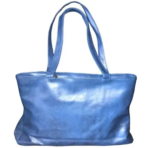 Vibrant FAUX LEATHER BLUE EMBELLISHED DESIGN SHOULDER BAG