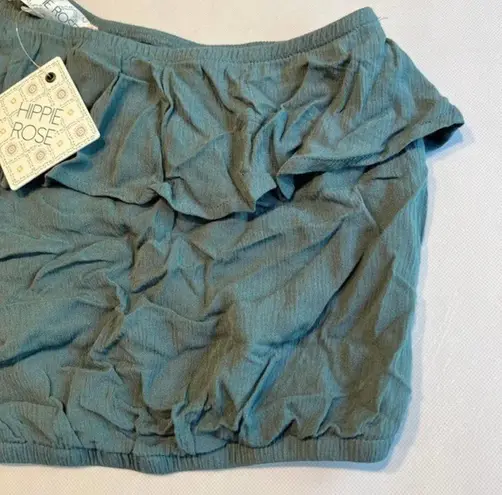 Hippie Rose  Womens Teal One‎ Shoulder Crop Top Size XS