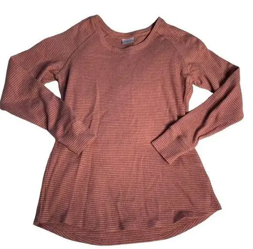 Columbia  Extra Small Longsleeve Waffle Knit Top Pink Cotton Blend XS