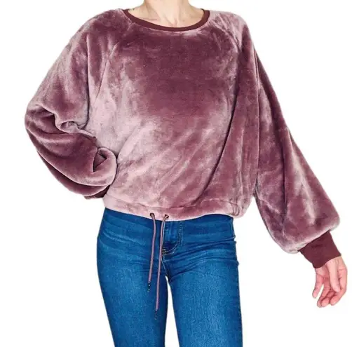 EXPRESS One Eleven Mauve Pink Velour Oversized Sweater