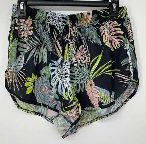 LOVE MULTICOLOR FLORAL DESIGN LIGHTWEIGHT SHORTS MEDIUM