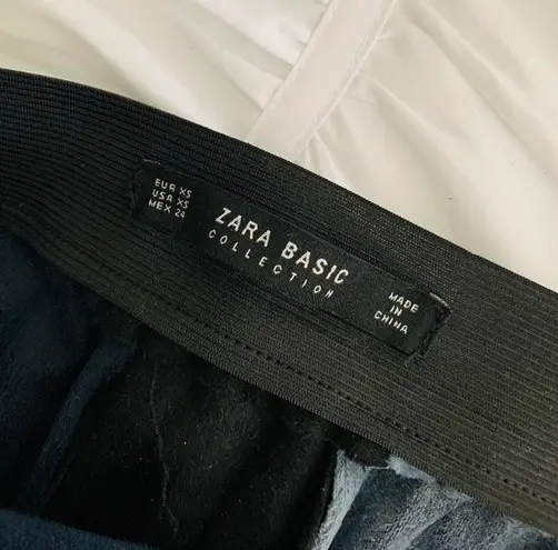 ZARA Blue and Black Pleated Color block skirt