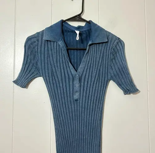 Daily Practice by Anthropologie Morris Sweater Midi Dress Blue Size XXS