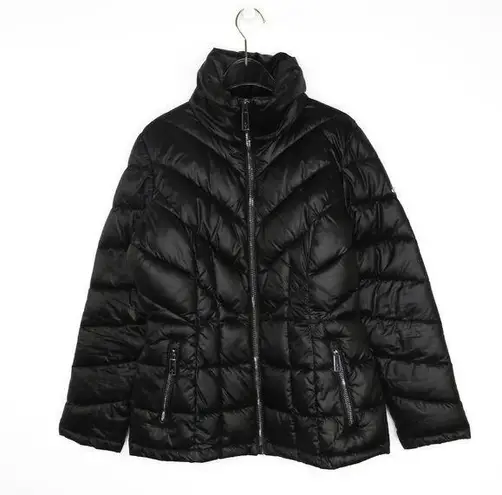 Kenneth Cole  Black Quilted Puffer Coat Small Classic