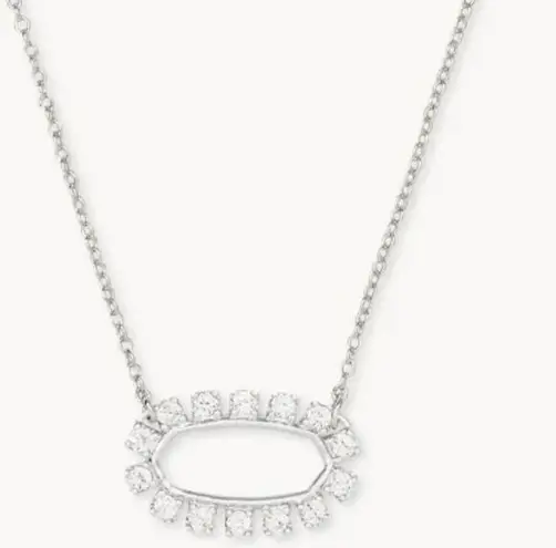 Kendra Scott 
Elisa Open Frame Crystal Pendant Necklace in Silver Tone