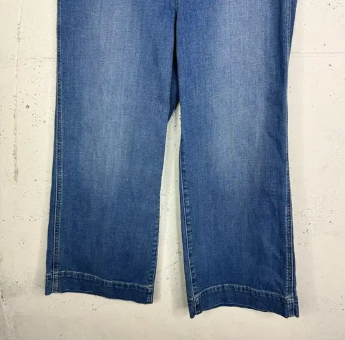 Gap  High Rise Wide Leg Crop Jeans Medium Wash Trendy Style 12