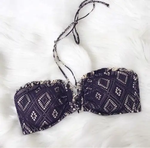 Becca {} Purple Crotchet Bandeau Bikini Top