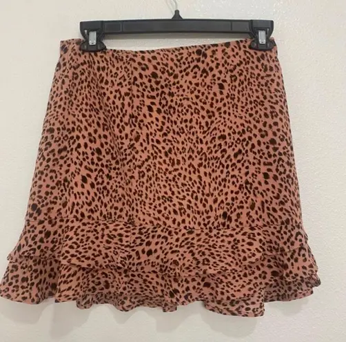 Francesca's Pink Cheetah Print Skirt