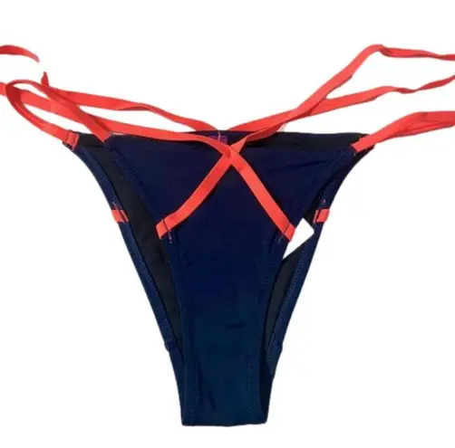 Agent Provocateur NWT L’agent navy blue orange strappy bikini bottoms sexy