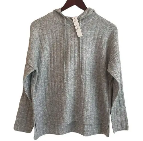 Sweet Romeo Hoodie Women Small Knit Top Adjustable Long Sleeve Ribbed Pullover