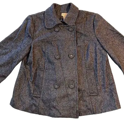 Paris Blues  Womens Wool Blend Cape Style Dress Coat Jacket Outerwear Gray Large