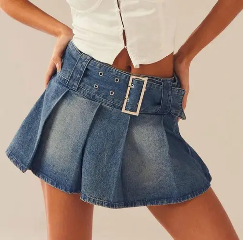 Peppermayo No Angel Denim Micro Mini Skirt