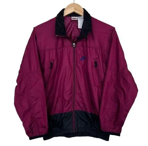 Nike Vintage 90s  Maroon Full Zip Windbreaker Sz 6-8