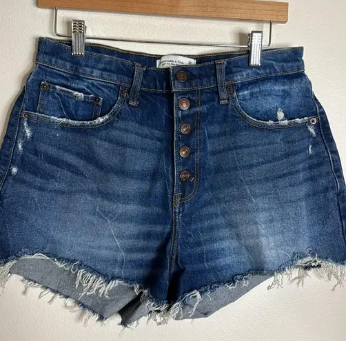 Abercrombie & Fitch  high rise fly button mom shorts curve love size 30