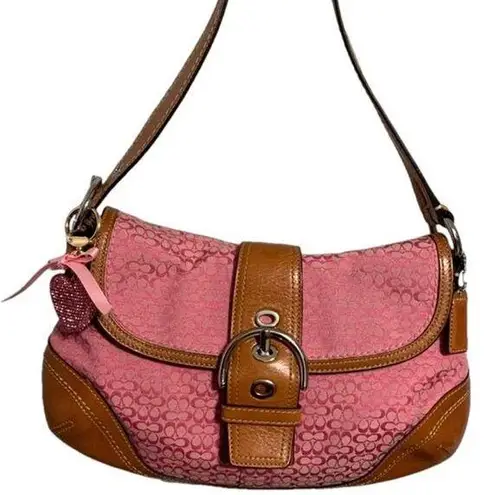 Coach Y2k  Pink Signature Canvas Soho Hamilton Shoulder Bag