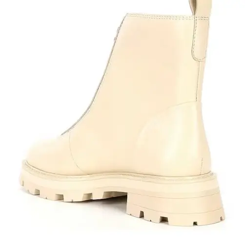 Gianni Bini New!  × Nastia Liukin Bowery Leather Zip-Up Lug Sole Booties in Cream