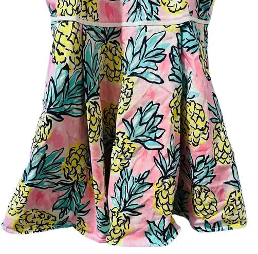 Draper James  Pineapple Halter Dress Keyhole Women's Size 10 Sleeveless Mini Pink