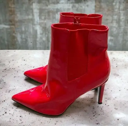 INC  Katalina Pointed-Toe Booties, Red Size 8M New w/Tag