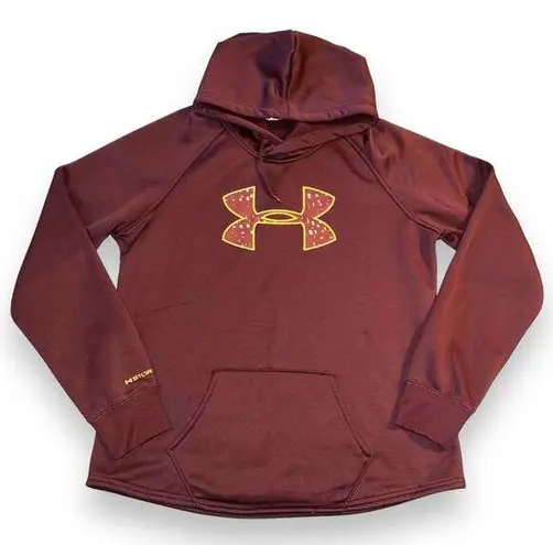 Under Armour  Womens Hoodie Hooded Sweatshirt Loose Fit ColdGear Purple Large