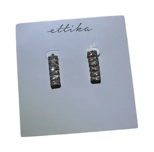 Ettika Gold Hoop Earrings with Cubic Zirconia Crystals Sparkly Glam