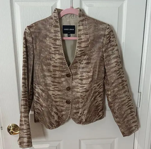 Giorgio Armani Women's snakeskin style lamb Blazer as 40