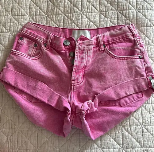 One Teaspoon Pink Denim Shorts