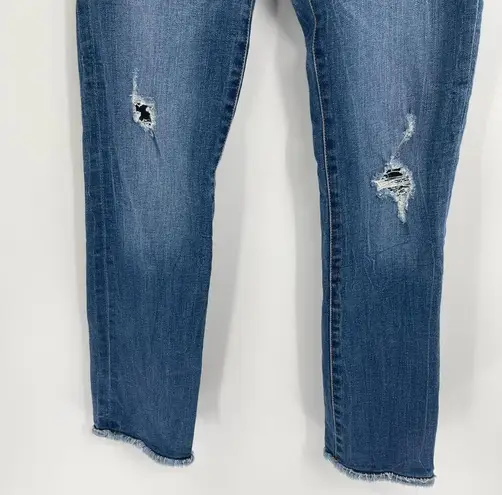 DL1961  Mara Straight Ankle Strive Distress Ripped Ankle Frey Boho Jeans Size 25