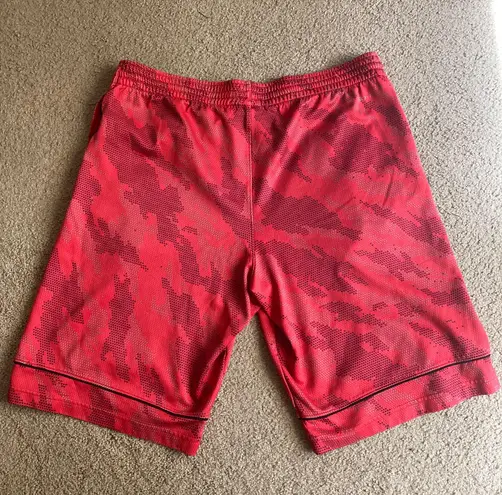 Nike LeBron James Red And Black Camo Athletic Basketball Shorts