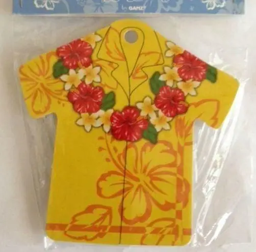 Hawaiian Shirt Luggage Baggage Tag Yellow Aloha