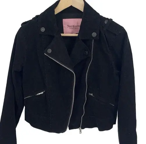 Juicy Couture  Corduroy Moto Jacket Black Size Small NWT