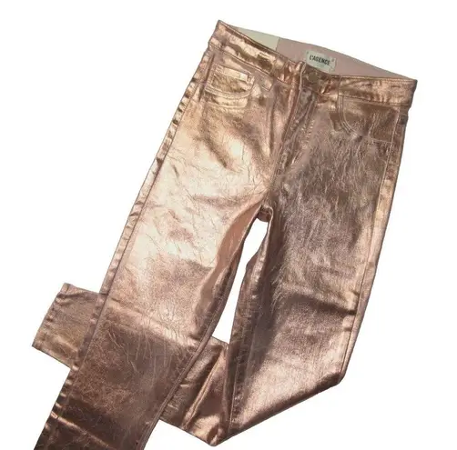 L'Agence NWT  Margot in Petal & Light Rose Gold Foil High Rise Skinny Jeans 28