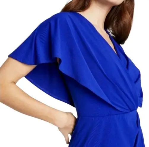 CUSHNIE Target Collection royal blue high low asymmetrical flowy mini dress 2