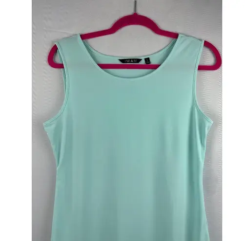 IMAN Womens Sleeveless Mint Tank Top S Polyester/Spandex Stretchy Green