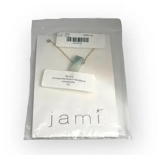 new Jami π£ Raw Amazonite Shard Necklace π£ 24K Gold Plated π£ Artisan Handmade