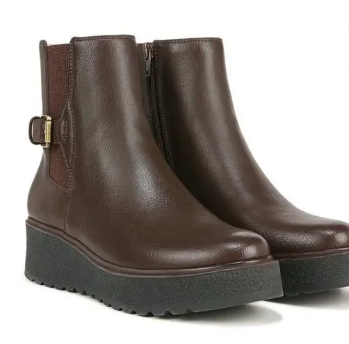 Naturalizer NEW SOUL Womens Jayda Mid Shaft Flat Ankle Boots Choate Brown