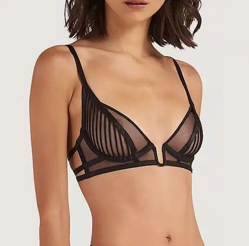 Bluebella Catori Bra Sheer Stripe Sexy — Black — 34D — Like New!