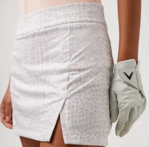 J. Lindeberg AMELIE PRINT GOLF SKIRT Skort Micro Chip Croco Gray White Small