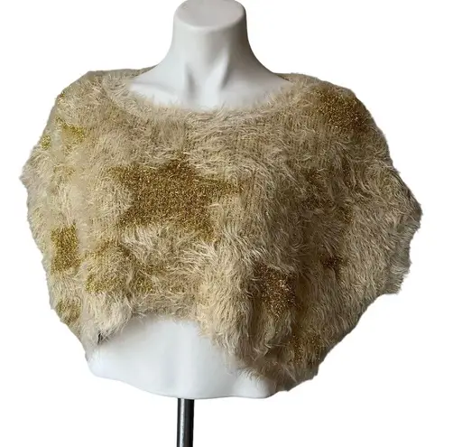 36.5 36 Point 5 Cropped Star Metallic Eyelash Sweater, Sz M