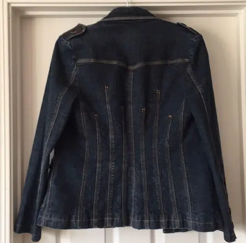 Victoria's Secret Dark Wash Denim Jacket with Quilted Lining