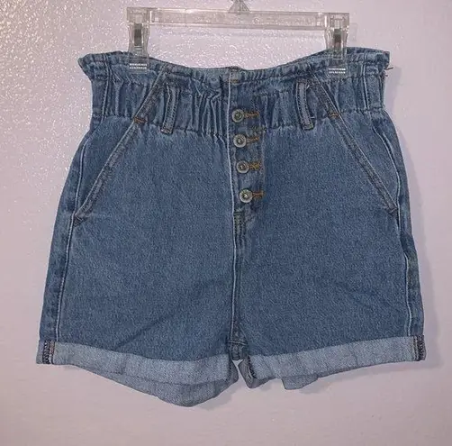 S.O.N.G. Blue elastic waist high waist jean shorts Size XS