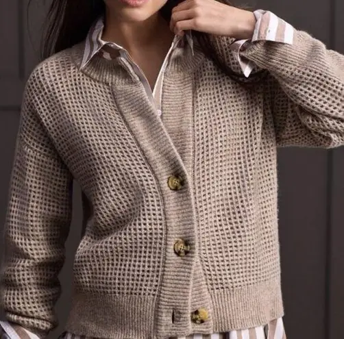 Freshman 1996 Cardigan Sweater Tan Size M